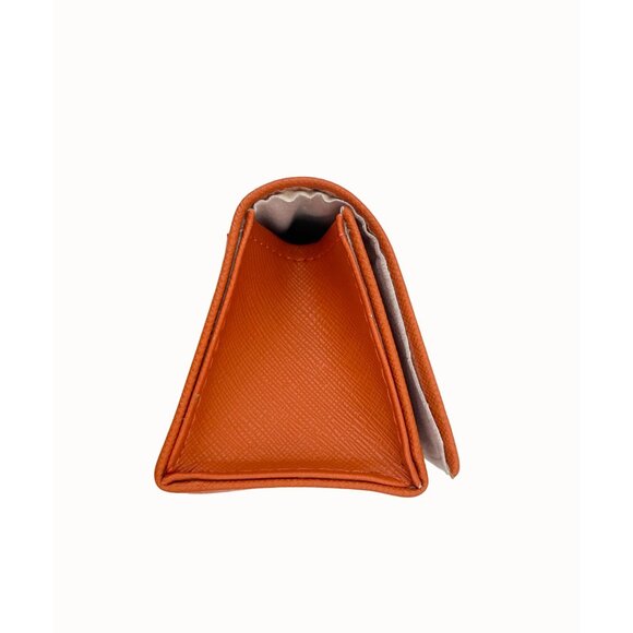 Tory Burch Orange Leather Sunglasses Case With Duster Bag Pouch - Picture 5 of 9